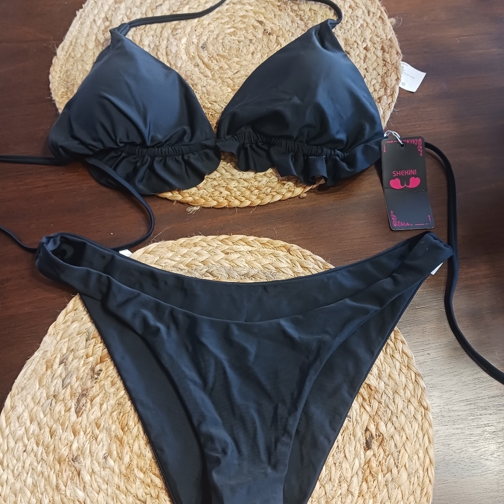 2pc black Shekini bikini size X large NWT - Picture 7 of 11
